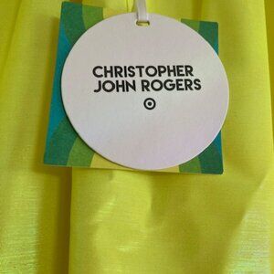 Christopher John Rogers x Target Fluorescent Yellow Puff Sleeve Dress NWT Size L